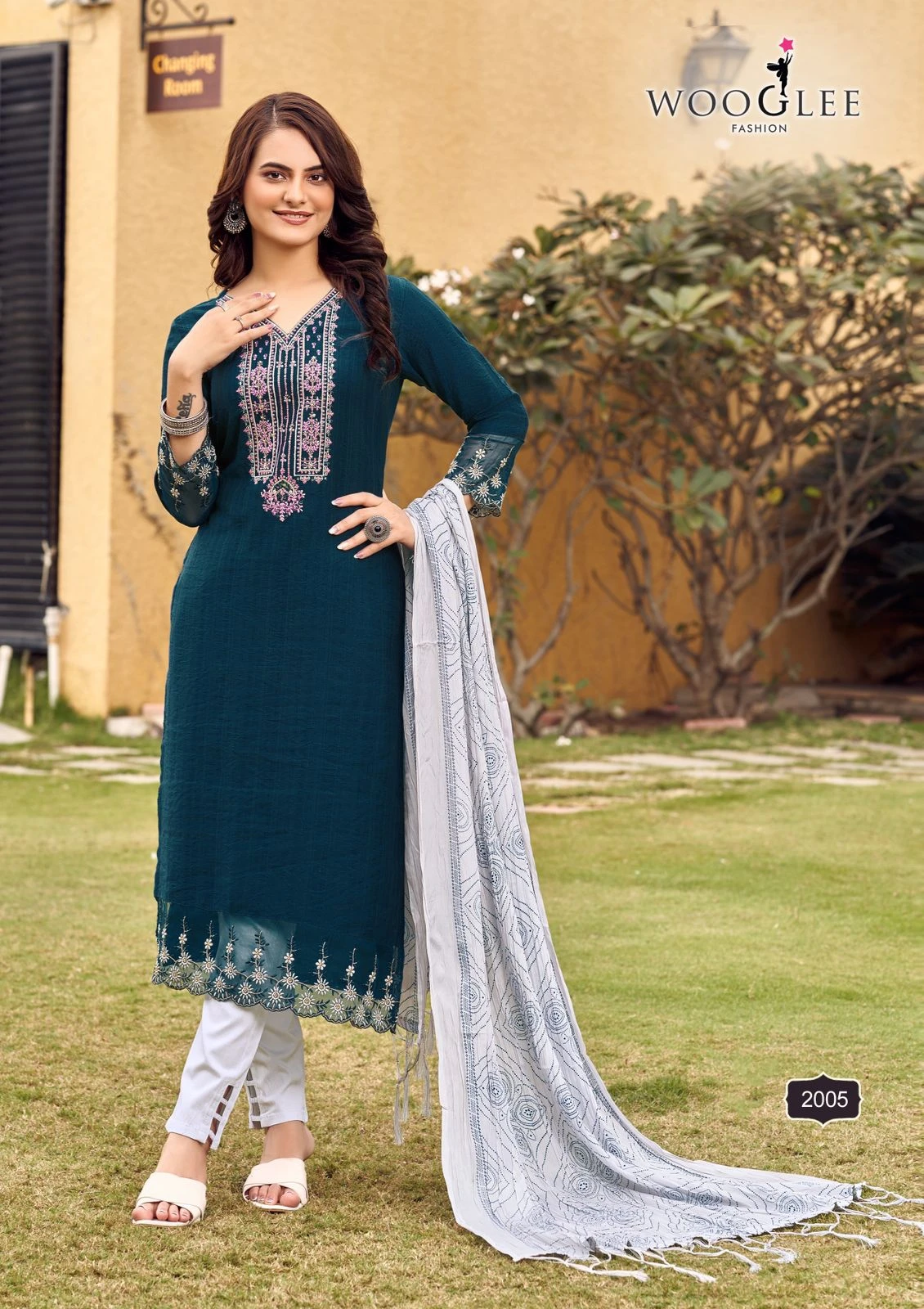 Wooglee Sagaai Viscose Weaving Wholesale Readymade Salwar Suit Catalog — Wholesale Salwar Suits, Wooglee wholesale from Surat — view 3